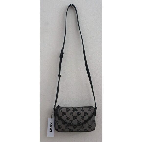 DKNY WMN's Demi Ivory/Black Logo Bryant Park w/Chain Shoulder Crossbody Bag - Picture 9 of 16